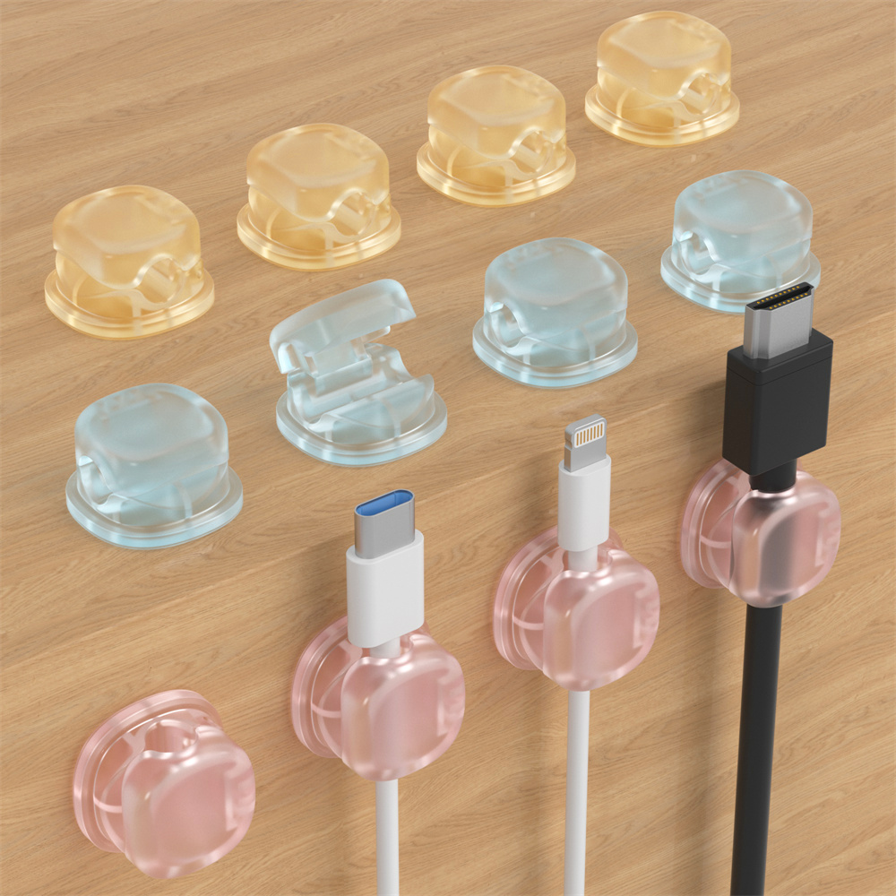Phone Accessories Charger - 3 transparent color magnetic cable organizer,