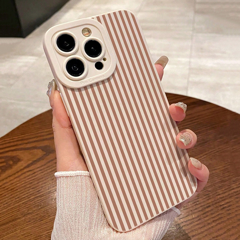 Phone Accessories To Sell - Pink Striped Painted Anti-Drop Phone Case