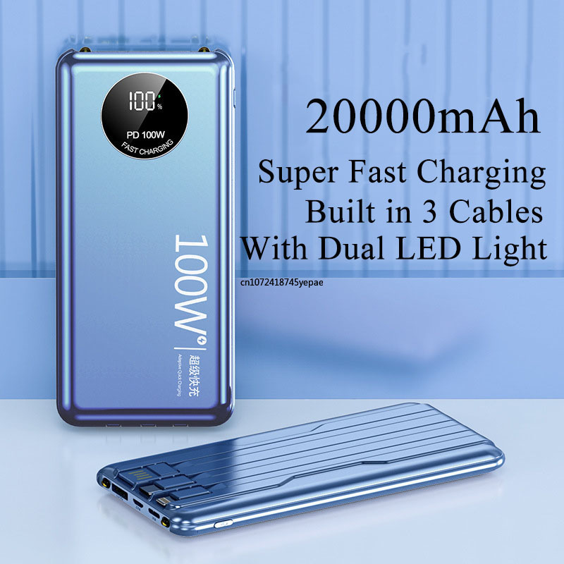 100W Super Fast Charging Power – обзор и цена Portable Charger 20000Mah