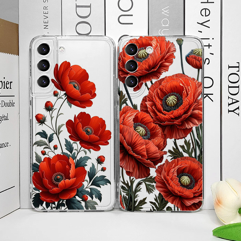 Poppy Flower Bloom Hot Red Flo – обзор и цена Phone Case Clear