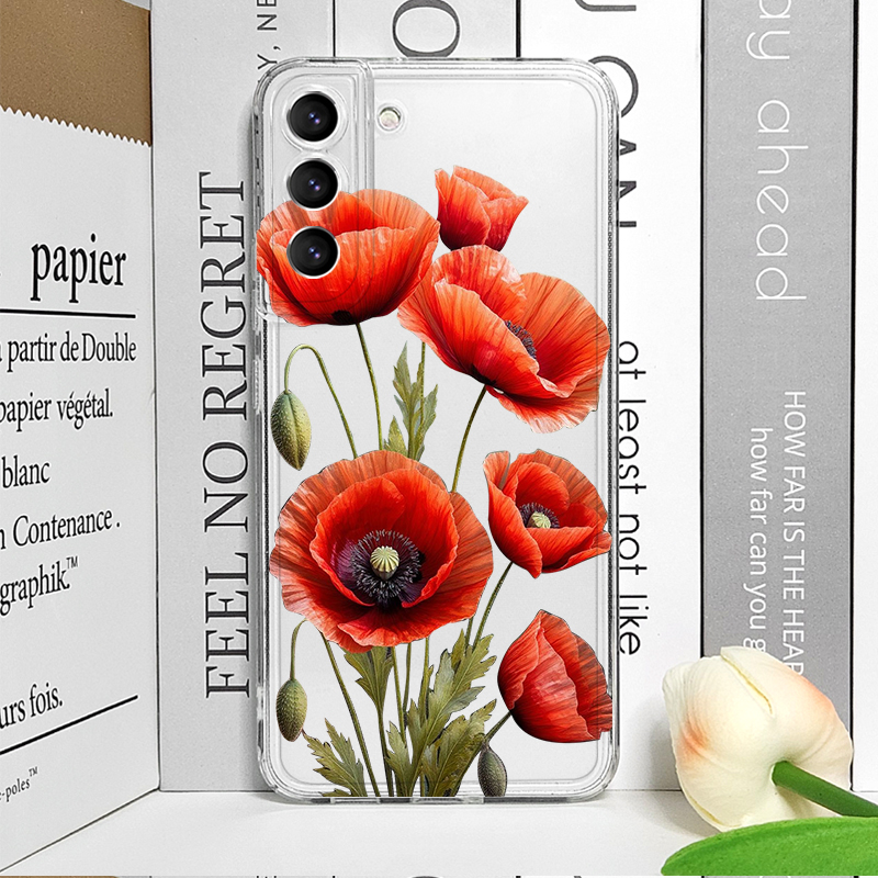 Poppy Flower Bloom Hot Red Flo – обзор и цена Phone Case Clear