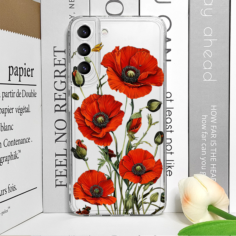 Poppy Flower Bloom Hot Red Flo – обзор и цена Phone Case Clear