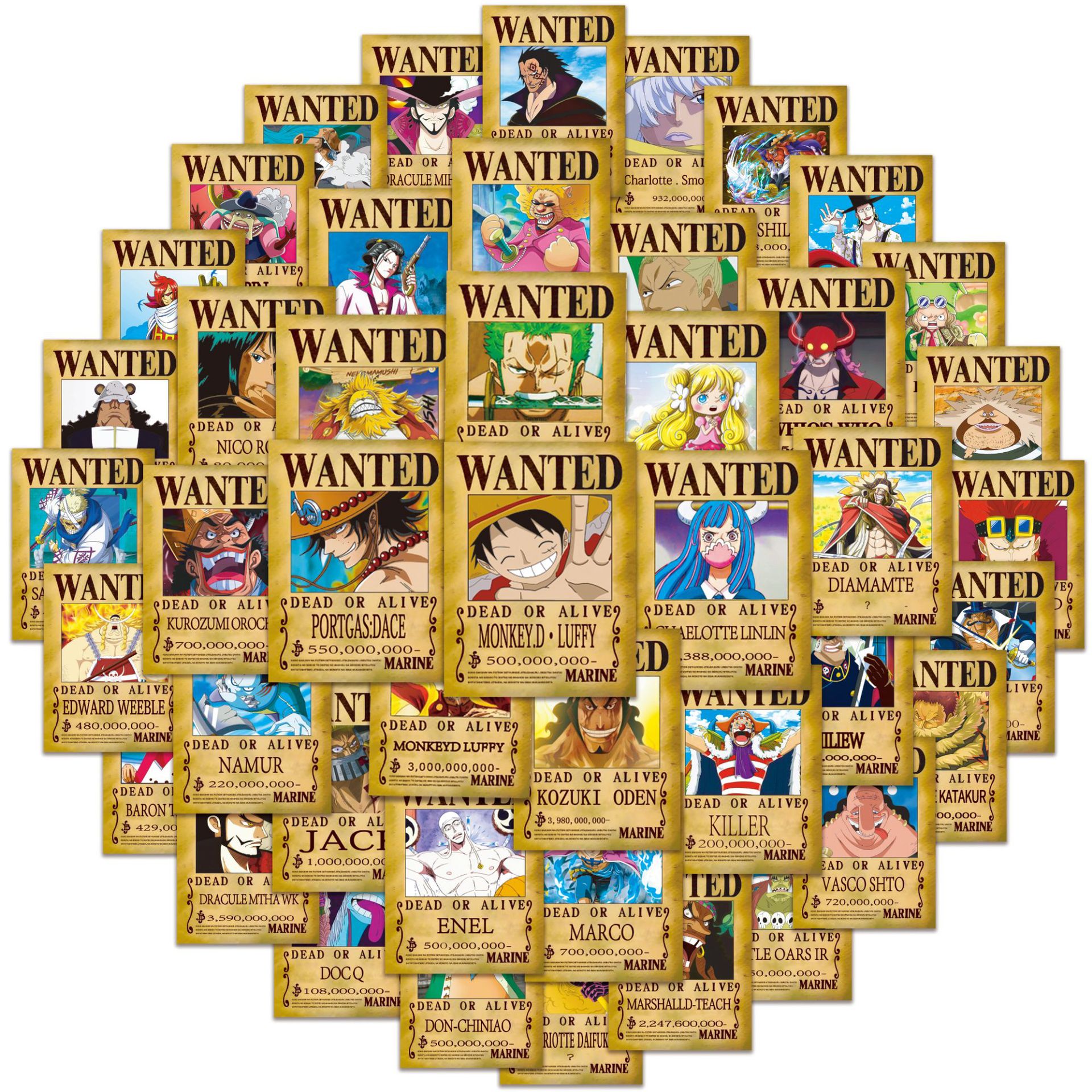 50pcs Anime ONE PIECE Wanted P – обзор и цена Phone Accessories Poster
