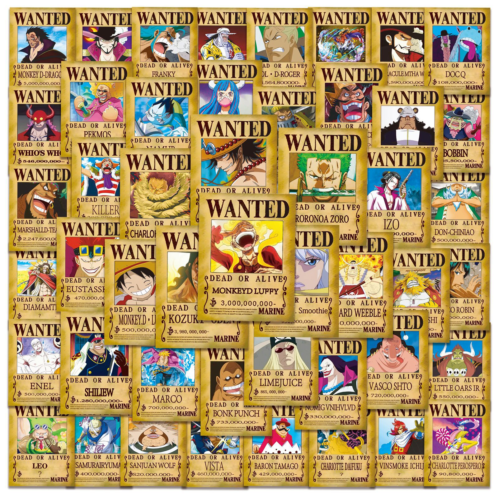 50pcs Anime ONE PIECE Wanted P – обзор и цена Phone Accessories Poster