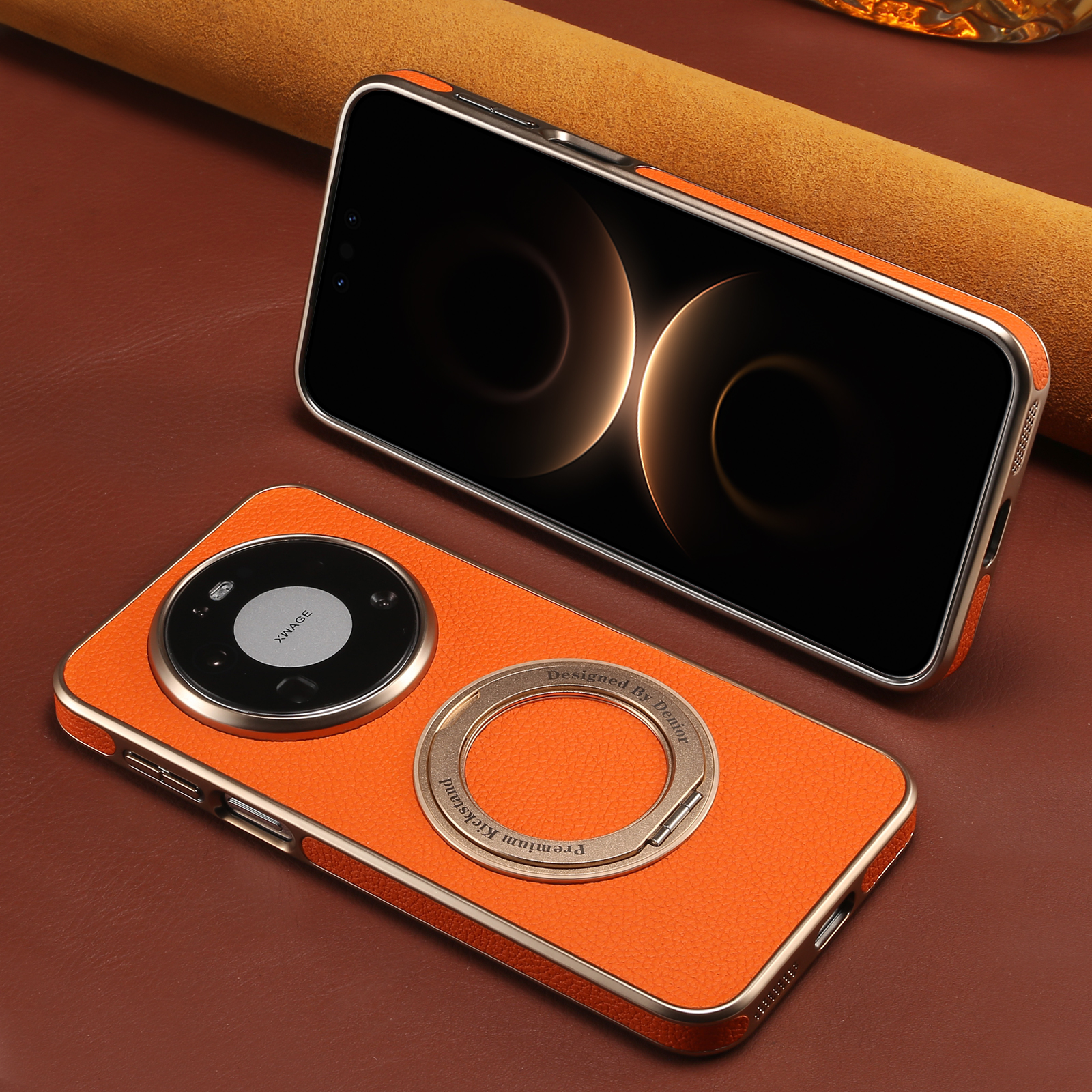 Denior Litchi Grain Phone Case – обзор и цена Phone Kickstand Ring