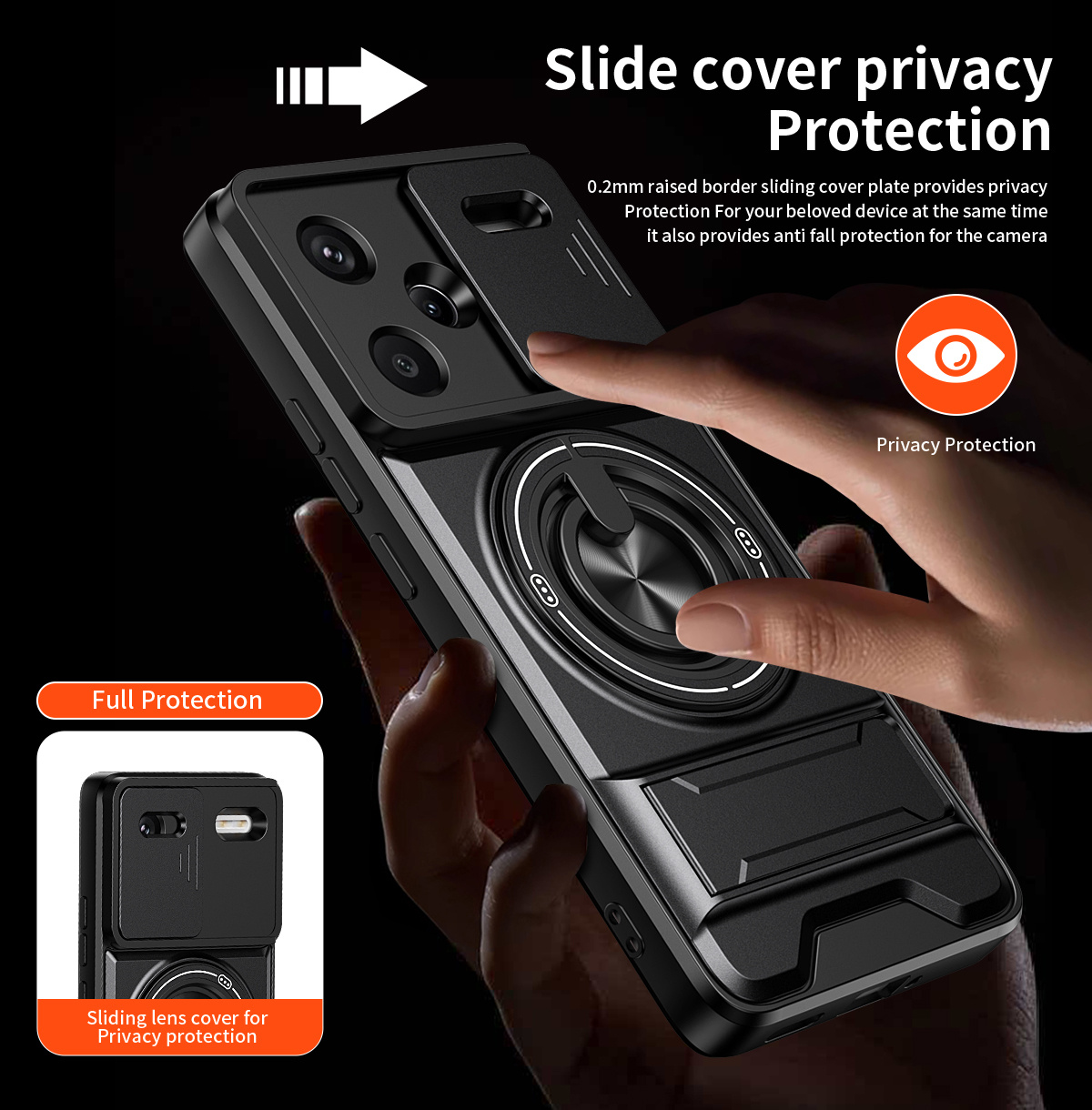 Lens Slide Camera Phone Case f – обзор и цена Phone Kickstand Ring